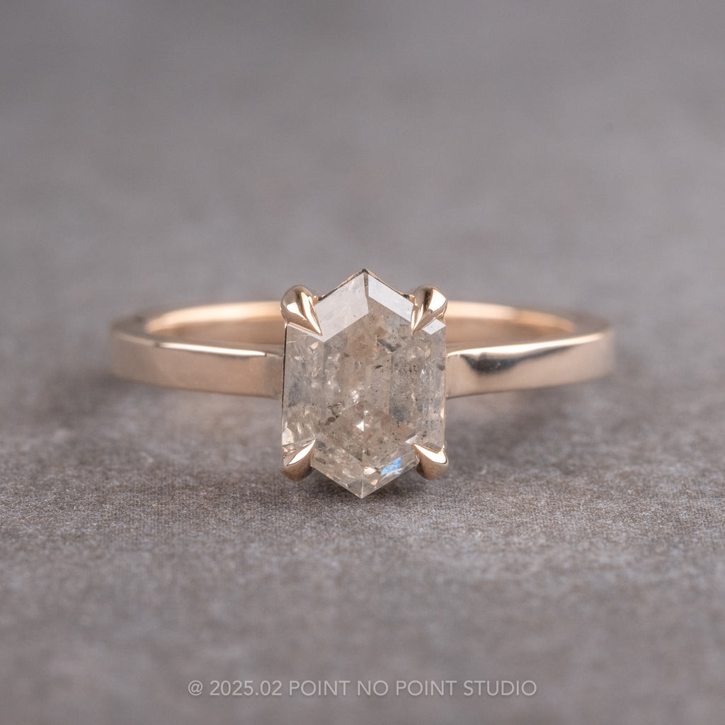 Salt and Pepper Diamond Engagement Ring, Point No Point Studio