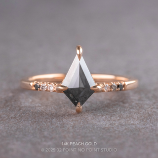 1.06 Carat Black Kite Diamond Engagement Ring, Ombre Jules Setting