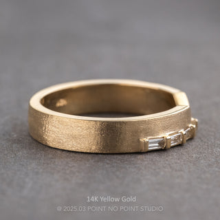 Ellipse Wedding Ring, Baguette Diamond, 4mm Matte Finish