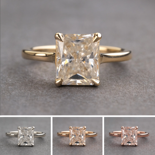 2.10 Carat Radiant Moissanite Engagement Ring, Lark Setting