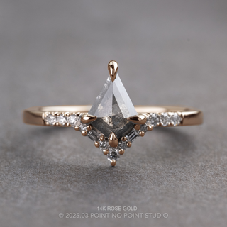 1.18 Carat Salt and Pepper Kite Diamond Engagement Ring, Paloma Setting