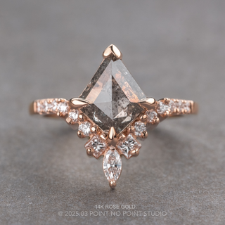 2.21 Carat Salt and Pepper Kite Diamond Engagement Ring, Willa Setting