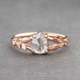 .74 Carat Icy White Pear Diamond Engagement Ring, Magnolia Setting