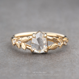 .74 Carat Icy White Pear Diamond Engagement Ring, Magnolia Setting