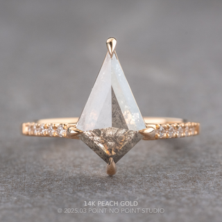 2.23 Carat Salt and Pepper Kite Diamond Engagement Ring, Jules Setting