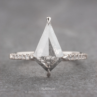 2.23 Carat Salt and Pepper Kite Diamond Engagement Ring, Jules Setting