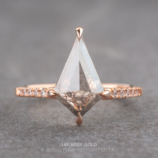 2.23 Carat Salt and Pepper Kite Diamond Engagement Ring, Jules Setting