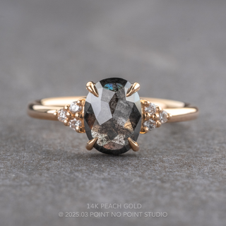 1.72 Carat Black Oval Diamond Engagement Ring, Quinn Setting
