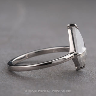 2.13 Carat Icy Grey Kite Diamond Engagement Ring, Jane Setting, Platinum