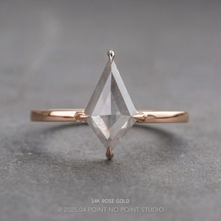2.13 Carat Icy Grey Kite Diamond Engagement Ring, Jane Setting