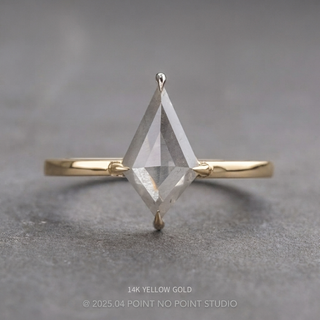 2.13 Carat Icy Grey Kite Diamond Engagement Ring, Jane Setting