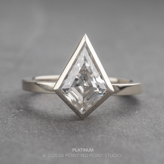 Kite Moissanite Engagement Ring, Bezel Jane Setting