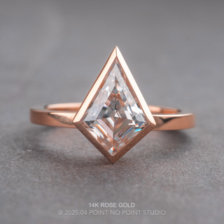 Kite Moissanite Engagement Ring, Bezel Jane Setting