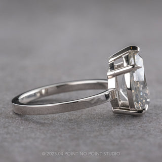 3.19 Carat Fancy Grey Pear Diamond Engagement Ring, Charlize Setting, Platinum