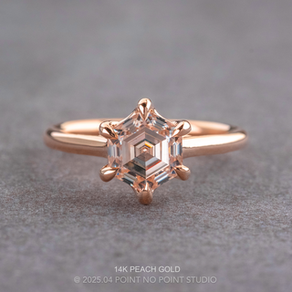 2.02 Carat Hexagon Moissanite Engagement Ring, Madeline Setting