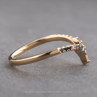 Ombre Diamond Wedding Band, Extra Diamond Cassiopeia Setting, 14k Yellow Gold