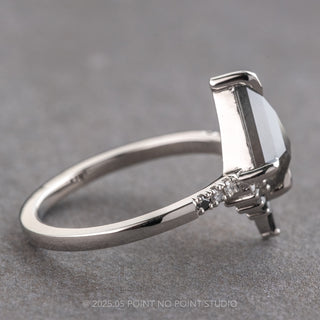 1.26 Carat Black Speckled Kite Diamond Engagement Ring, Ombre Avaline Setting, Platinum