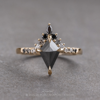 1.20 Carat Black Kite Diamond Engagement Ring, Ombre Avaline Setting