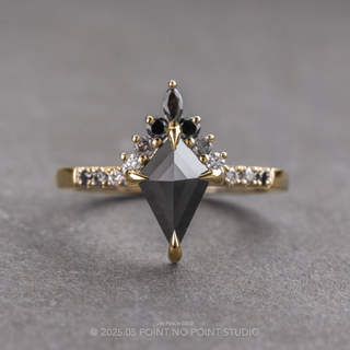 1.20 Carat Black Kite Diamond Engagement Ring, Ombre Avaline Setting