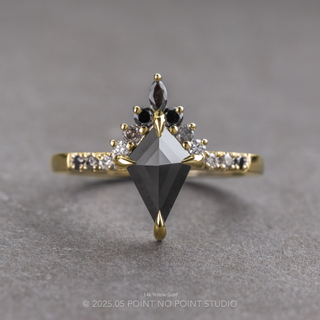 1.20 Carat Black Kite Diamond Engagement Ring, Ombre Avaline Setting