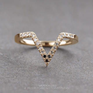 Victoria Wedding Ring, 19 Ombre Diamond women's wedding band, Point No Point Studio. Eco-friendly, Recycled Metals, Conflict Free.