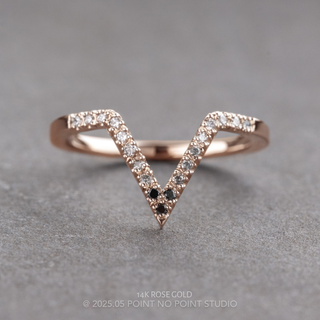 Victoria Wedding Ring, 19 Ombre Diamond women's wedding band, Point No Point Studio. Eco-friendly, Recycled Metals, Conflict Free.