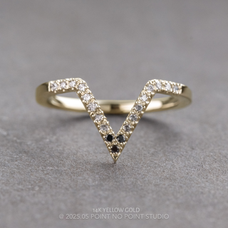 Victoria Wedding Ring, 19 Ombre Diamond women's wedding band, Point No Point Studio. Eco-friendly, Recycled Metals, Conflict Free.