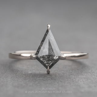 1.27 Carat Black Kite Diamond Engagement Ring, Jane Setting