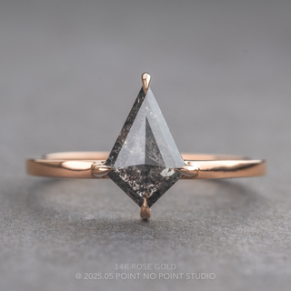 1.27 Carat Black Kite Diamond Engagement Ring, Jane Setting