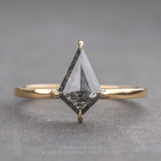 1.27 Carat Black Kite Diamond Engagement Ring, Jane Setting