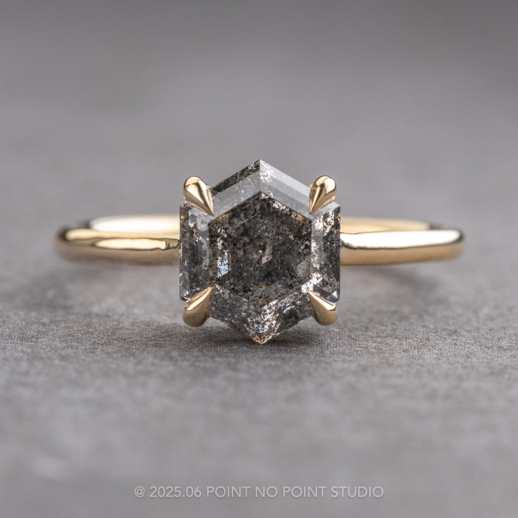 Point Al Rin Design Canadian Salt and Pepper Diamond Engagement Ring, Point No Point Studio