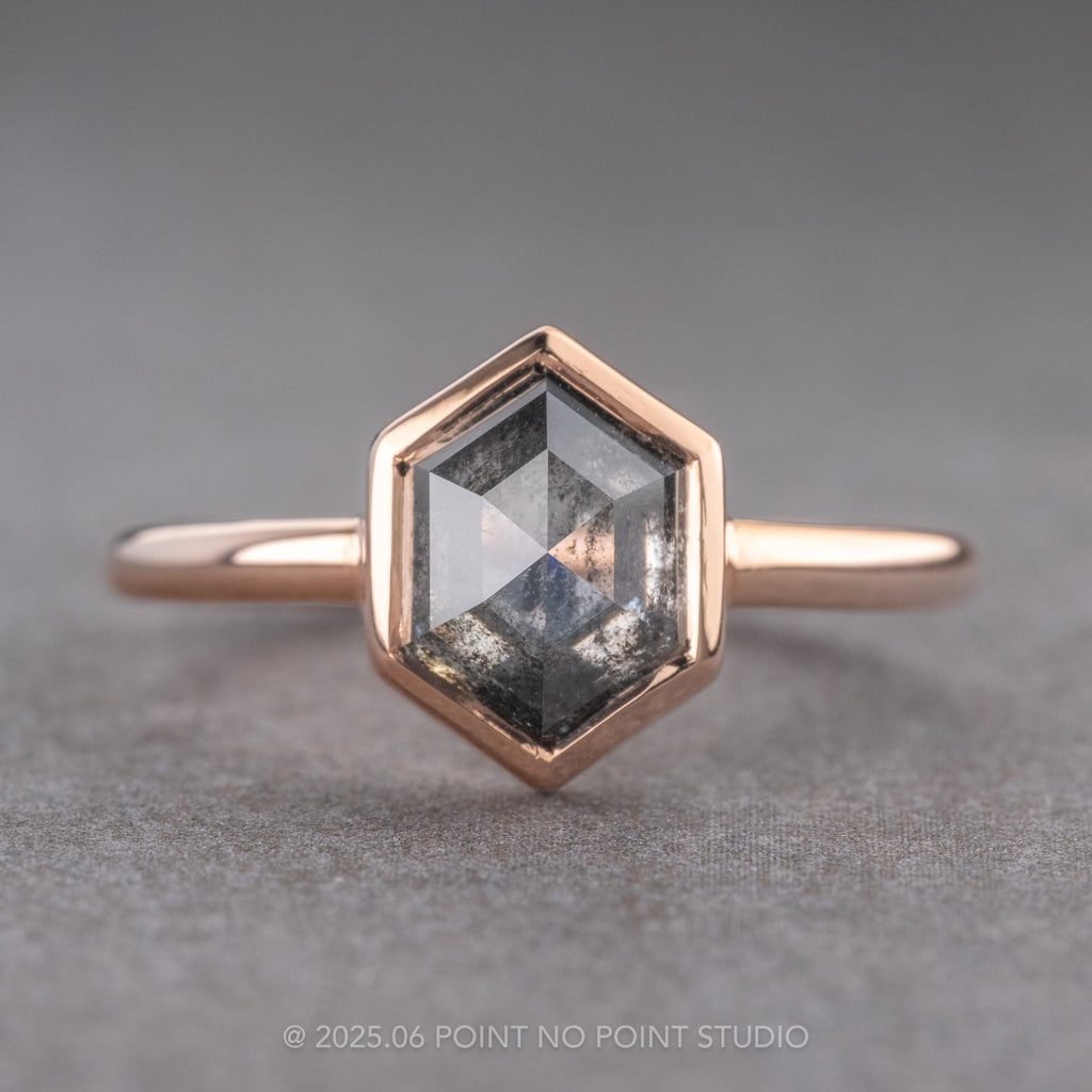 Point Al Rin Design Salt and Pepper Diamond Engagement Ring, Point No Point Studio