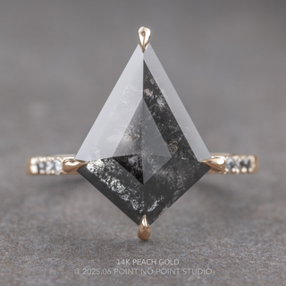 3.24 Carat Black Salt and Pepper Kite Diamond Engagement Ring, Ombre Jules Setting