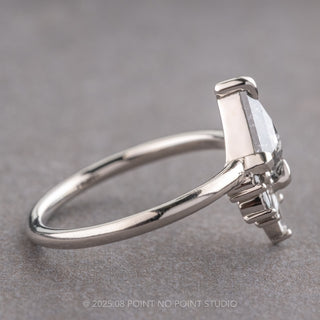 1.02 Carat Salt and Pepper Kite Diamond Engagement Ring, Ombre Cleo Setting, Platinum