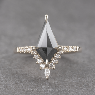 1.73 Carat Black Kite Diamond Engagement Ring, Avaline Setting