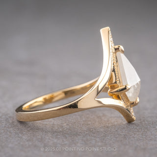 .99 Carat Icy White Kite Diamond Engagement Ring, Arwen Setting, 14K Yellow Gold