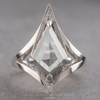2.81 Carat Salt and Pepper Kite Diamond Engagement Ring, Arwen Setting
