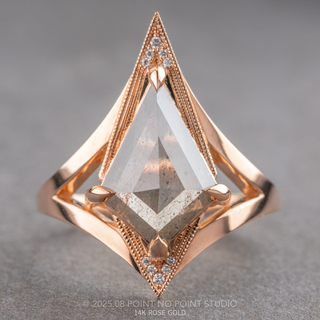 2.81 Carat Salt and Pepper Kite Diamond Engagement Ring, Arwen Setting