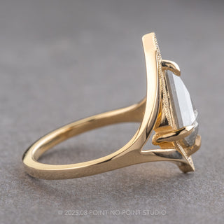 1.13 Carat Salt and Pepper Kite Diamond Engagement Ring, Arwen Setting, 14K Yellow Gold