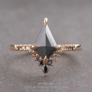 1.70 Carat Black Kite Diamond Engagement Ring, Ombre Avaline Setting