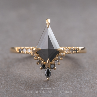 1.70 Carat Black Kite Diamond Engagement Ring, Ombre Avaline Setting