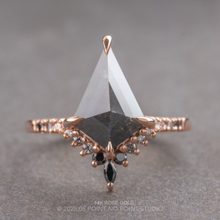 2.16 Carat Black Kite Diamond Engagement Ring, Ombre Avaline Setting, Point No Point Studio. Available in a variety of metal types. Eco-friendly, Recycled Metals, Conflict Free.