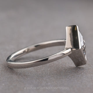 1.27 Carat Salt and Pepper Lozenge Diamond Engagement Ring, Bezel Jane Setting, Platinum