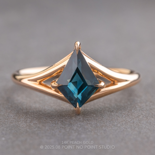 1.98 Carat Blue Kite Sapphire Engagement Ring, Split Shank Jane Setting