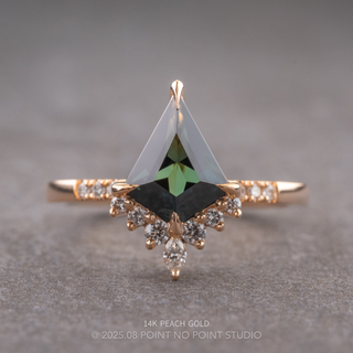 1.75 Carat Teal Kite Sapphire and Diamond Engagement Ring, Avaline Setting