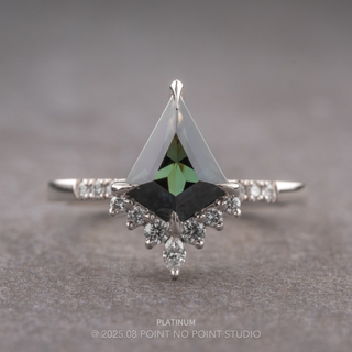 1.75 Carat Teal Kite Sapphire and Diamond Engagement Ring, Avaline Setting