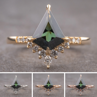 1.75 Carat Teal Kite Sapphire and Diamond Engagement Ring, Avaline Setting