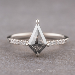 1.07 Carat Salt and Pepper Kite Diamond Engagement Ring, Jules Setting
