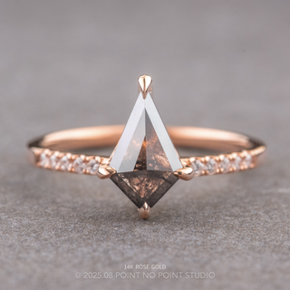 1.07 Carat Salt and Pepper Kite Diamond Engagement Ring, Jules Setting