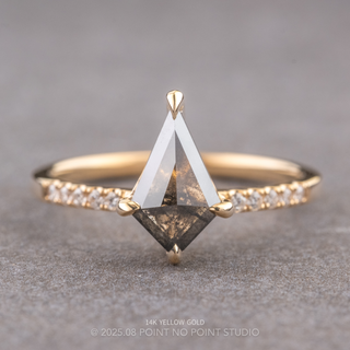 1.07 Carat Salt and Pepper Kite Diamond Engagement Ring, Jules Setting